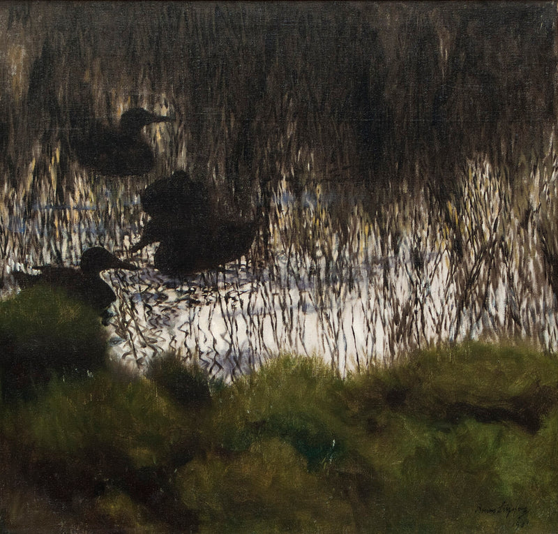Wild ducks in the reeds - Bruno Liljefors