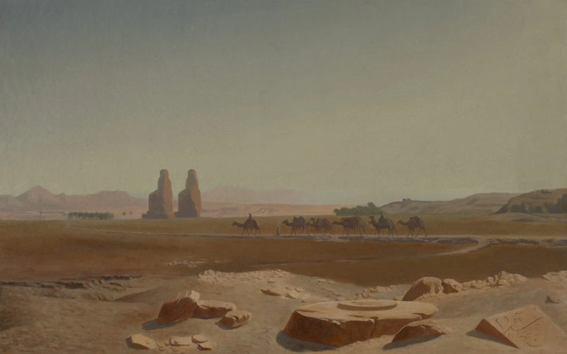 Caravan passing near the Colossi of Memnon. Thebes - Jean-Léon Gérôme
