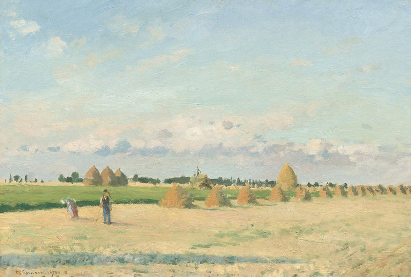 Open fields with haystacks near Pontoise - Camille Pissarro