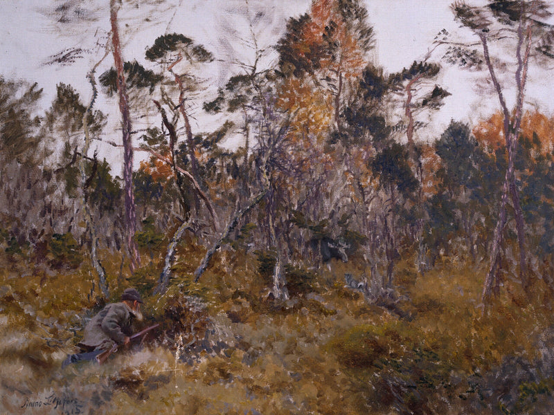 Elk hunting - Bruno Liljefors