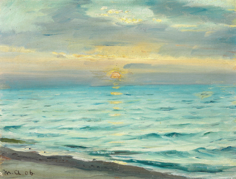Sunset on Skagen beach. - Michael Peter Ancher