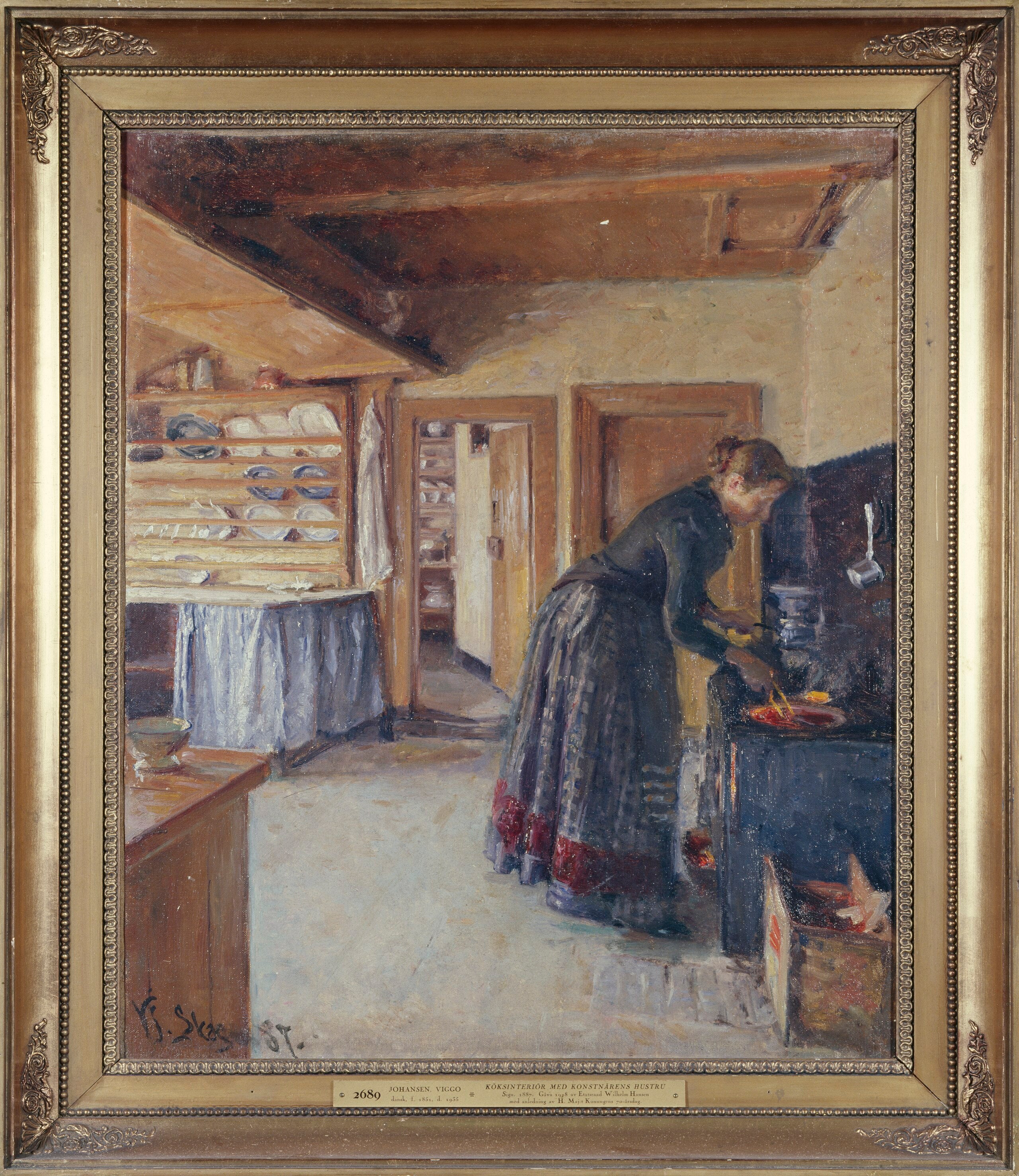 Cooking, with the artist's wife - Viggo Johansen