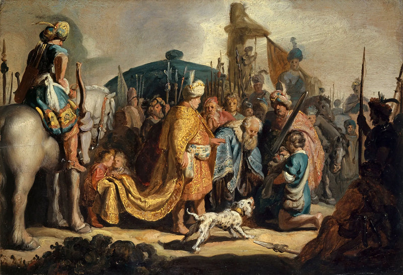 David presenting the head of Goliath to King Saul - Rembrandt