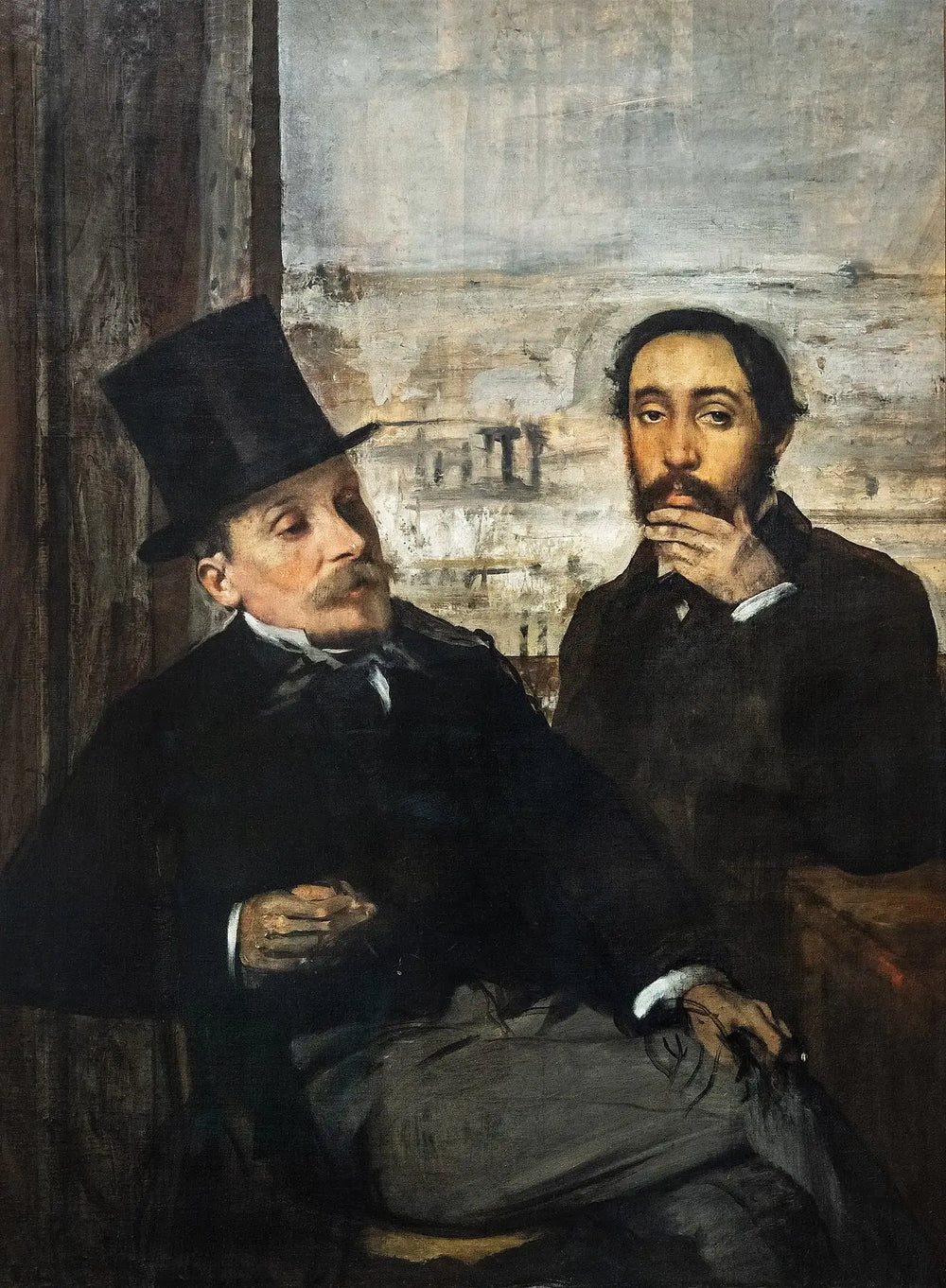 Reproduction du tableau « Degas et Évariste de Valernes - Edgar Degas » par Alpha Reproduction en peinture à l’huile