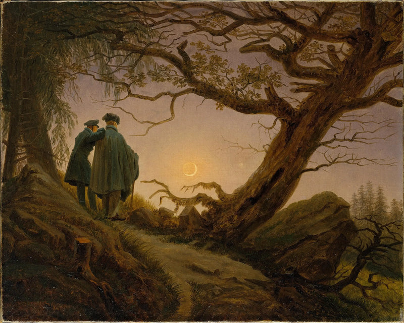Two Men Contemplating the Moon - Caspar David Friedrich
