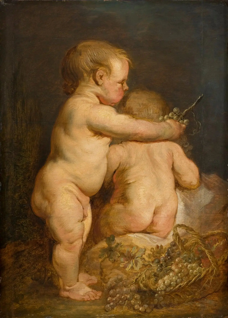 Two naked children with grapes - Antoine van Dyck