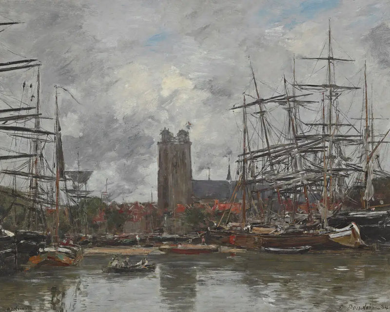 Dordrecht - View of the Port - Eugène Boudin