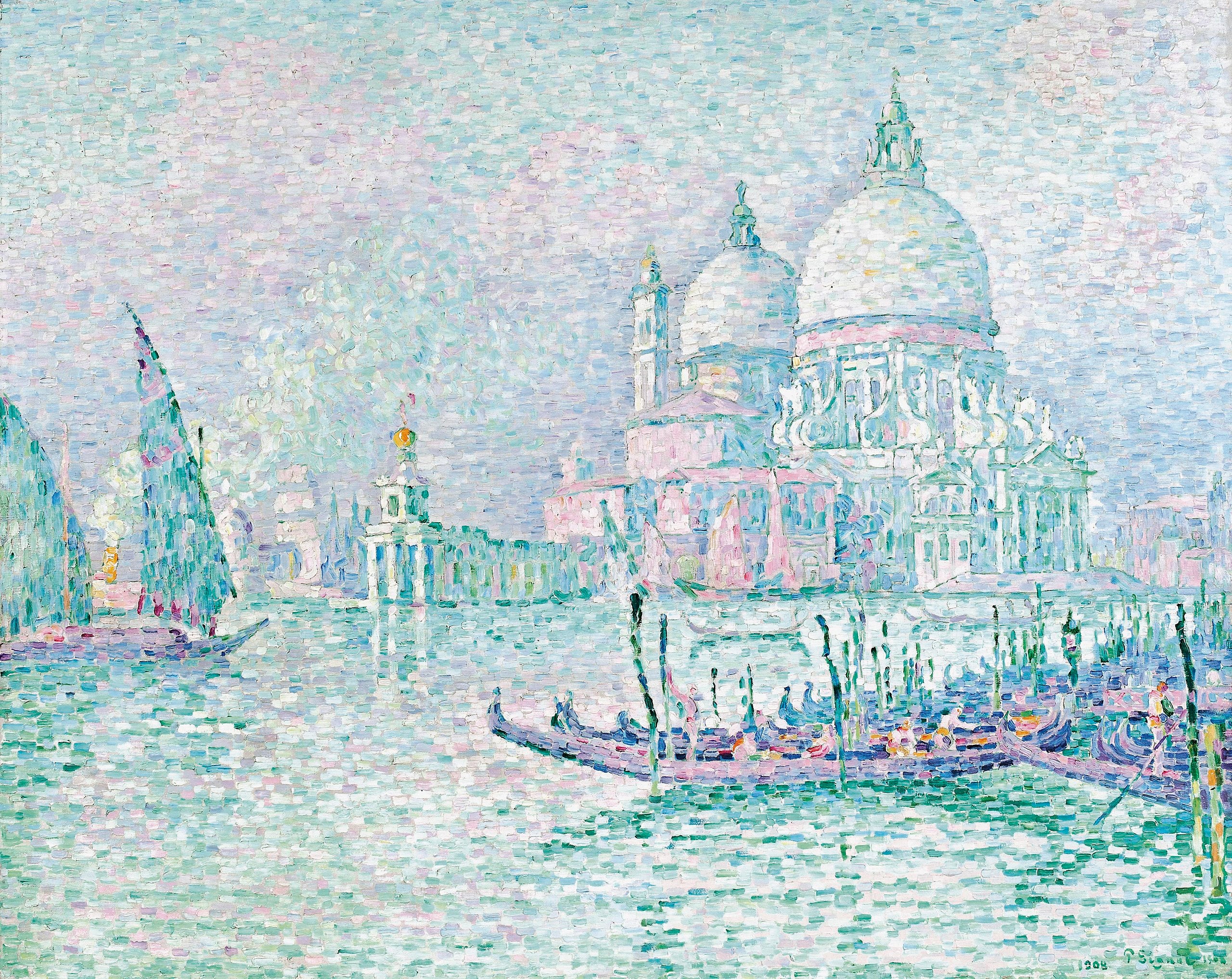 Reproduction du tableau « Église de la Salute, Venise - Paul Signac » par Alpha Reproduction en peinture à l’huile