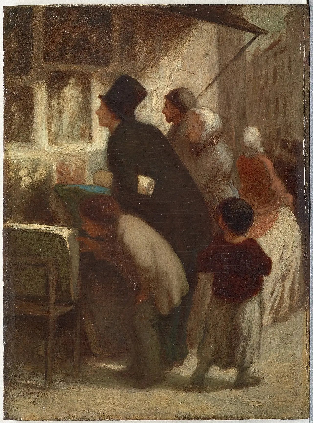 En dehors de la boutique du marchand d’estampes - Honoré Daumier - Alpha Reproduction