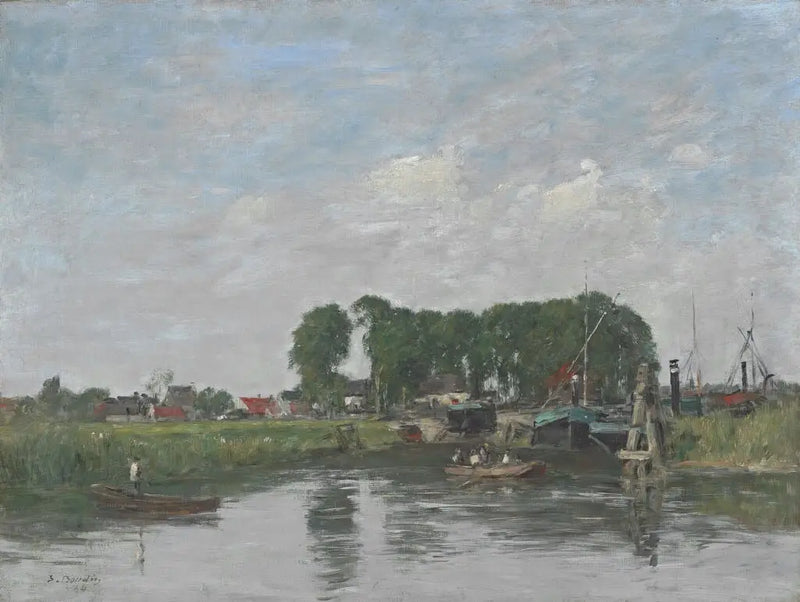 Surroundings of Dordrecht. Boat Repair Yard - Eugène Boudin