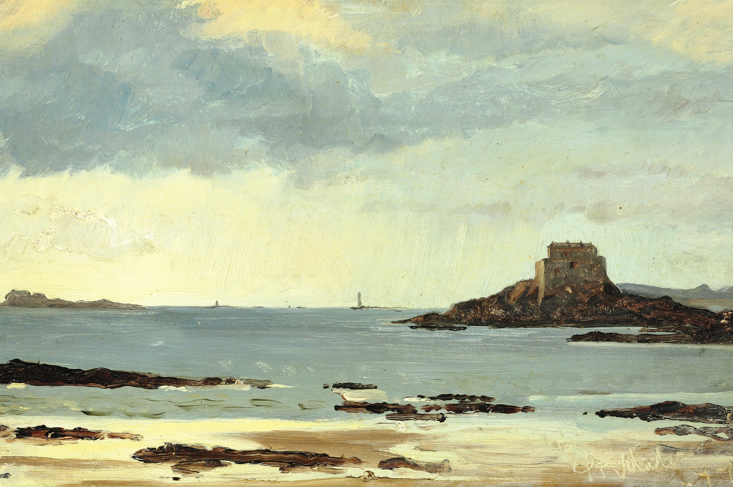 Study of the Beach in Gray Weather at Saint-Malo - Peder Severin Krøyer