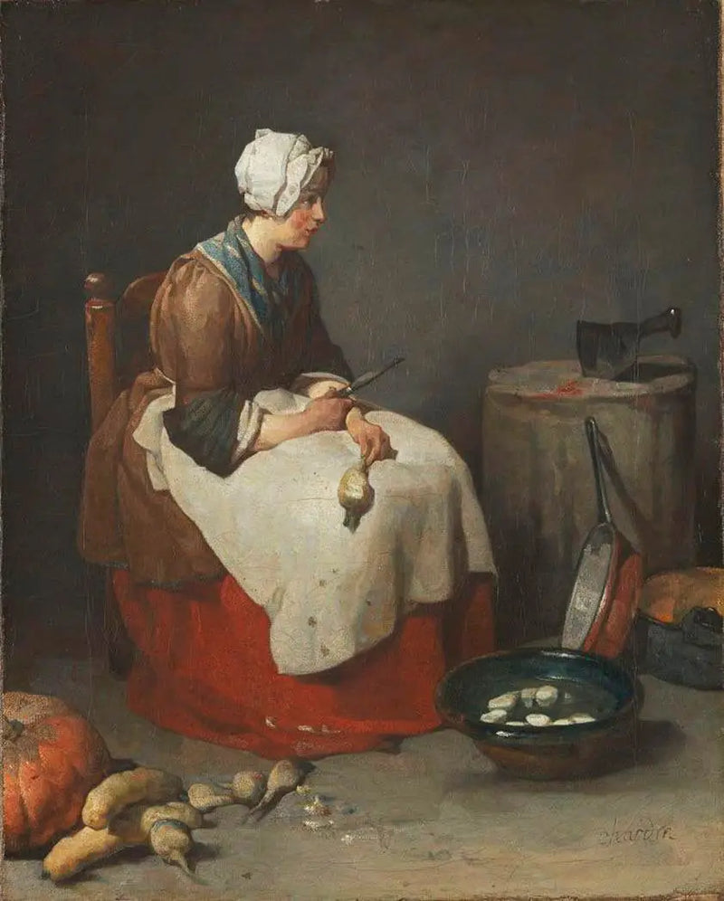 Woman peeling turnips - Jean Siméon Chardin