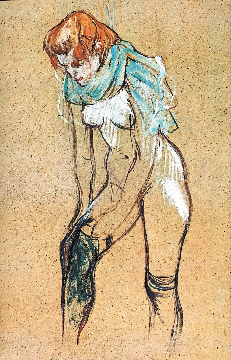 Woman Pulling Up Her Stocking - Henri de Toulouse-Lautrec