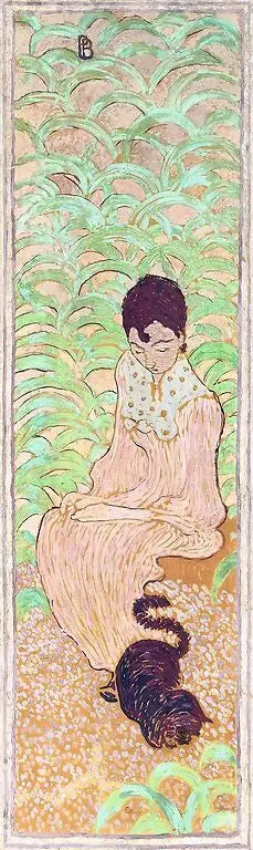 Women in the Garden: Woman Sitting with Cat - Pierre Bonnard