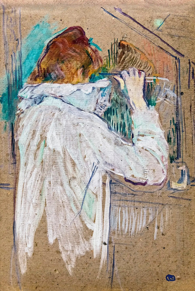Woman Curling Her Hair - Henri de Toulouse-Lautrec