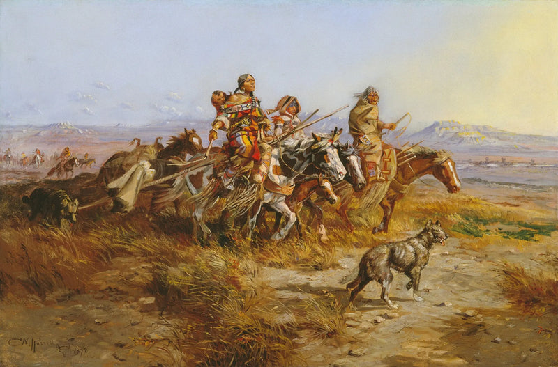 Native American Women in Motion - Charles Marion Russell