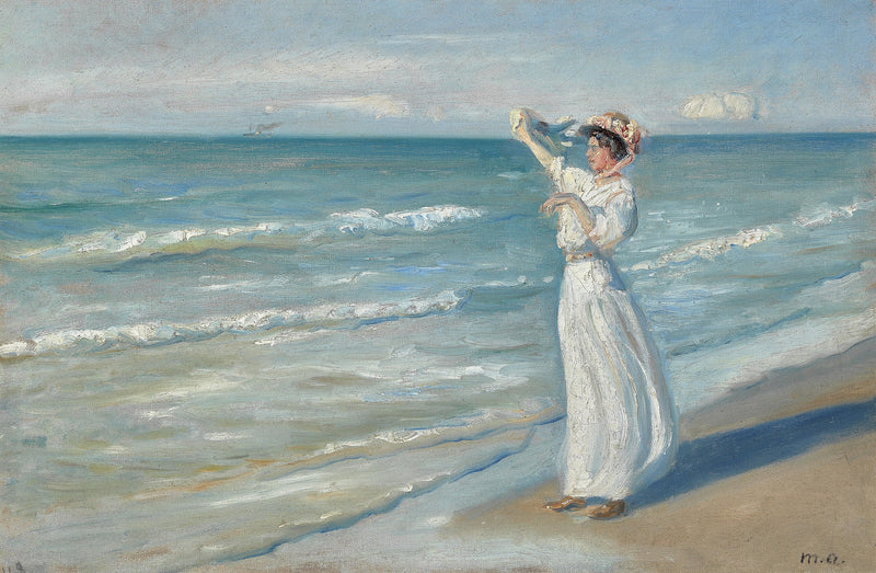 Woman on a beach. - Michael Peter Ancher