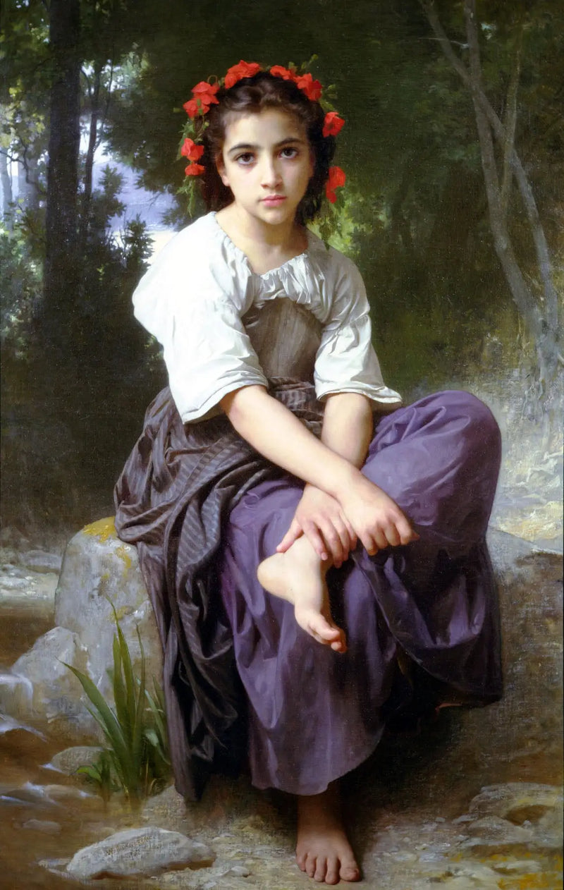 Girl Sitting by the River - Bouguereau
