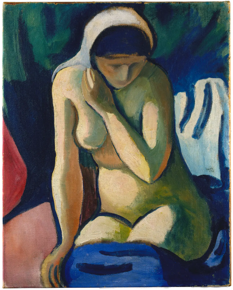 Nude Girl with Scarf - August Macke