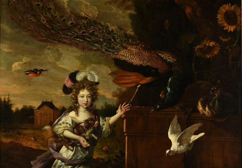 Girl with Peacocks - Melchior de Hondecoeter