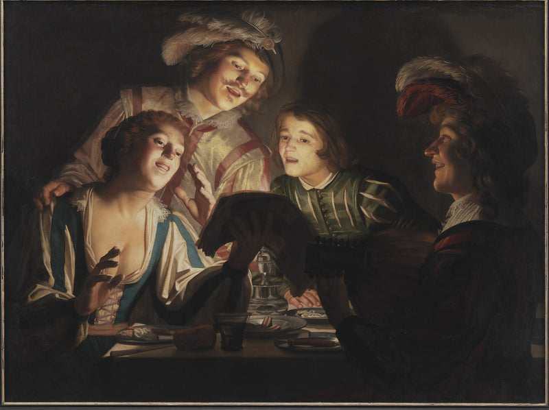 Musical group by candlelight - Gerrit van Honthorst