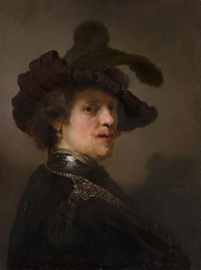 Man with Feathered Hat - Rembrandt