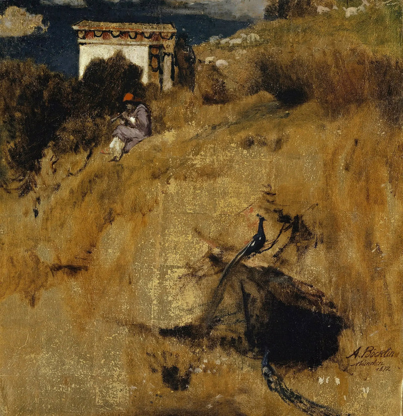 Idylle (fragment of screen) - Arnold Böcklin
