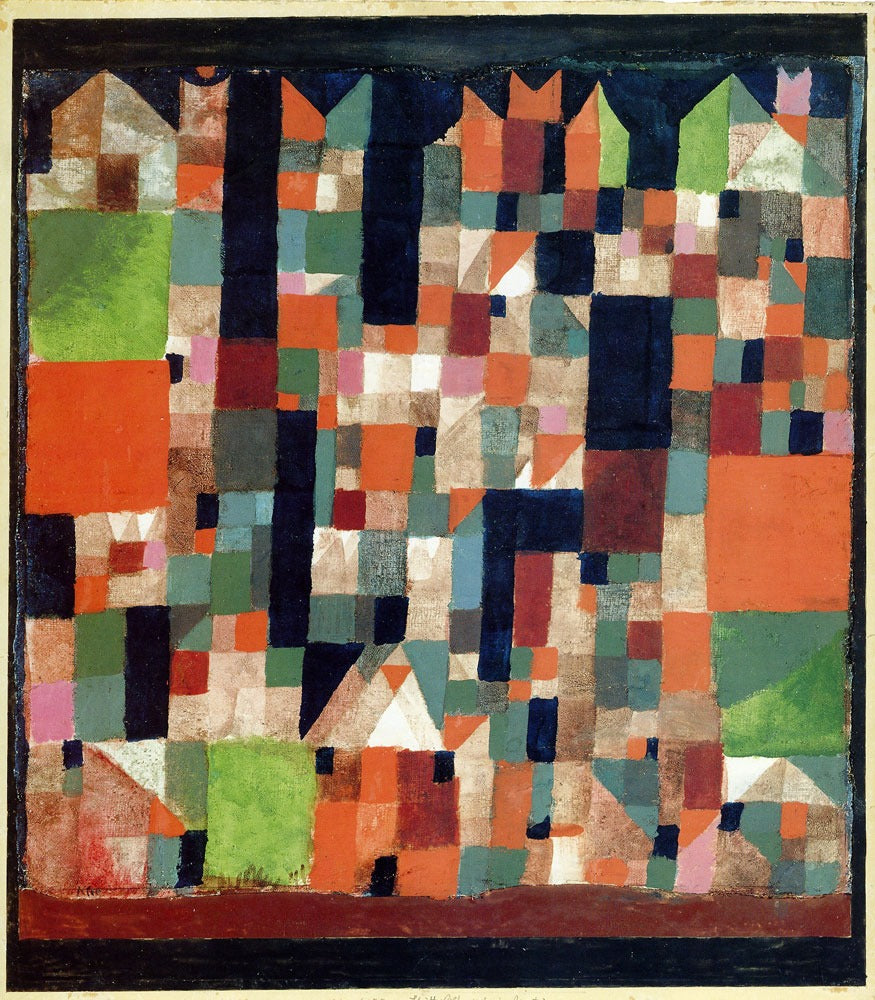 Image of a city (red/green accents) - Paul Klee