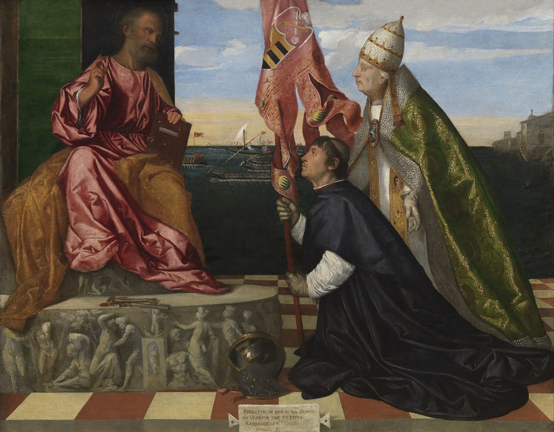 Jacopo Pesaro presenting Pope Alexander VI at Saint Peter - Titian