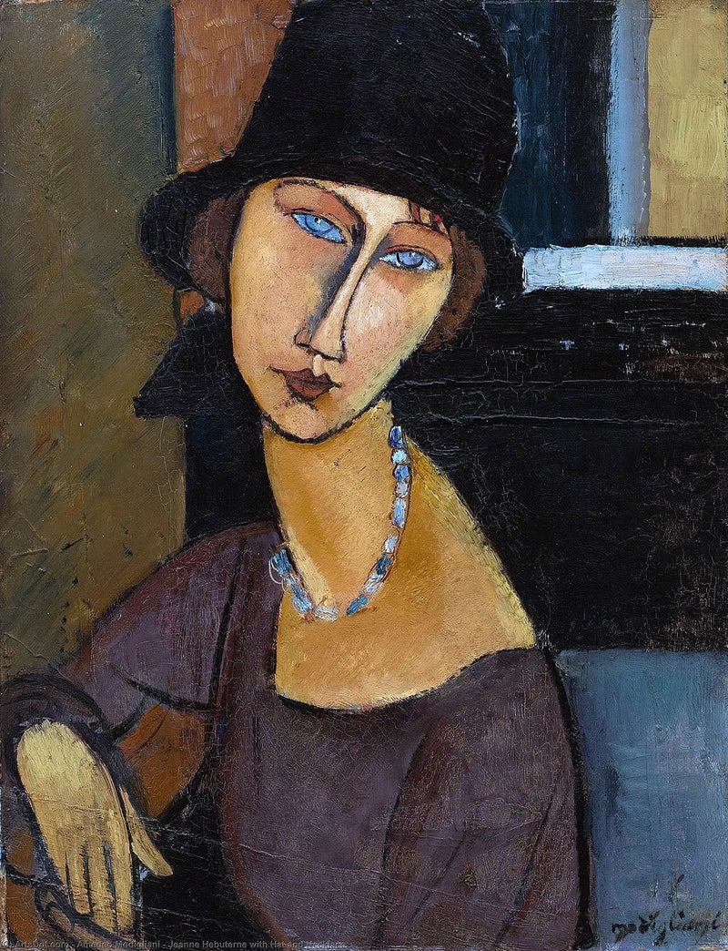 Jeanne Hébuterne with Hat and Necklace - Amedeo Modigliani