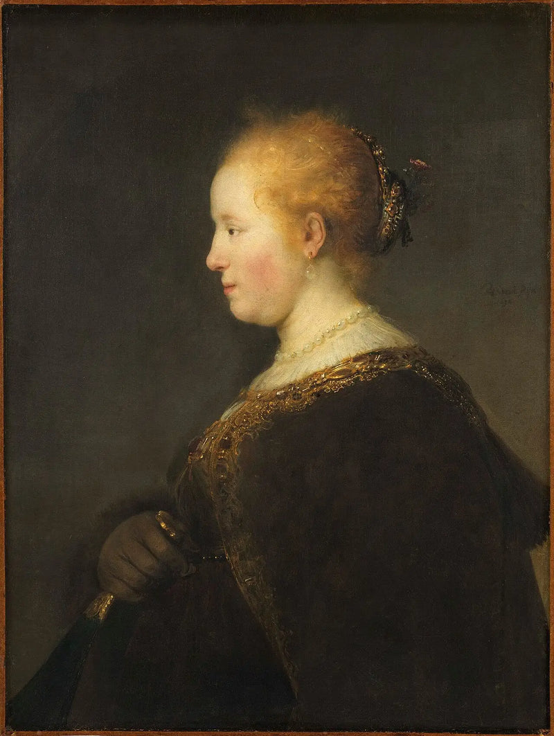 Young Woman in Profile - Rembrandt