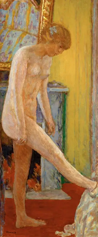Young Girl Nude in Front of the Fireplace - Pierre Bonnard