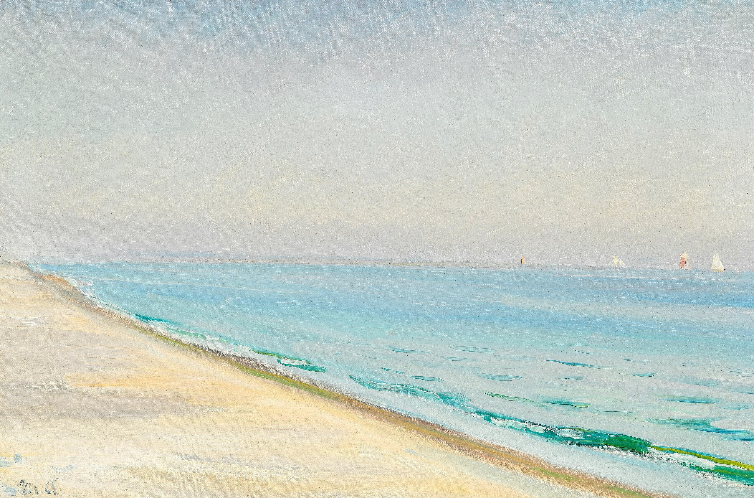 Summer day in Skagen Sønderstrand. (Michael Ancher) - Michael Peter Ancher