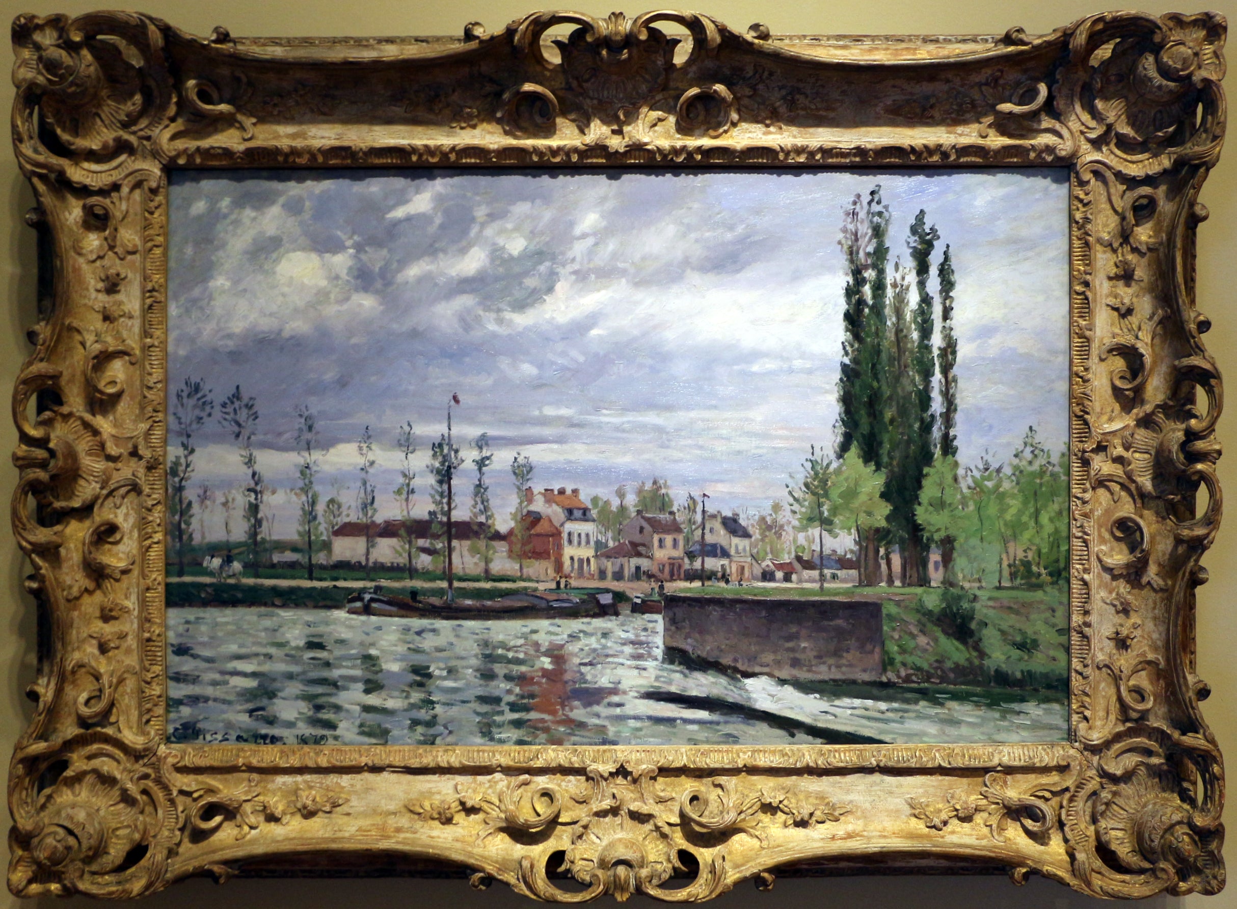 The Lock at Pontoise - Camille Pissarro
