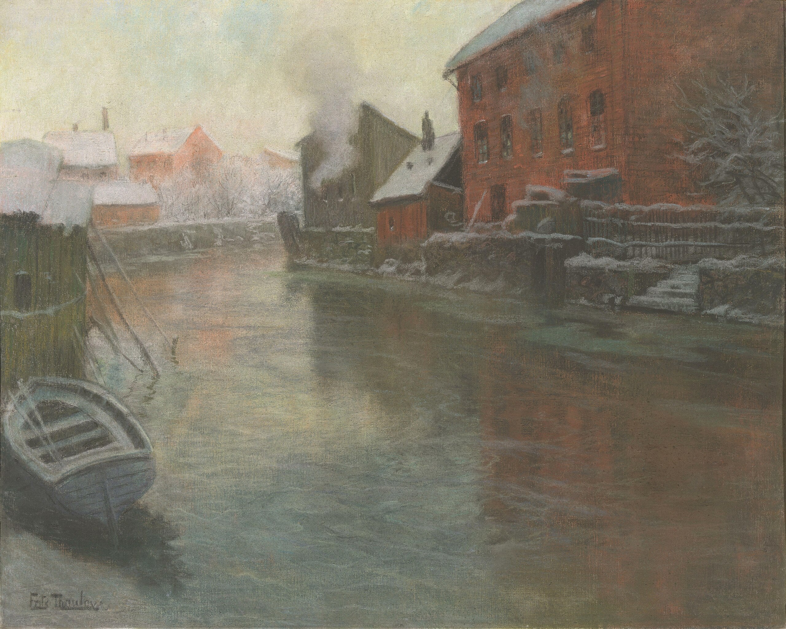 Winter by the canal - Frits Thaulow