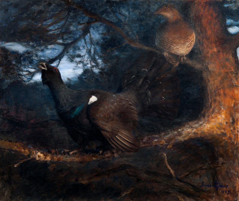 The mating of capercaillies - Bruno Liljefors