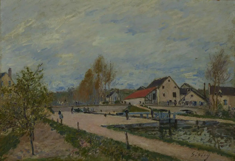The Lock of Burgundy at Moret-sur-Loing - Alfred Sisley