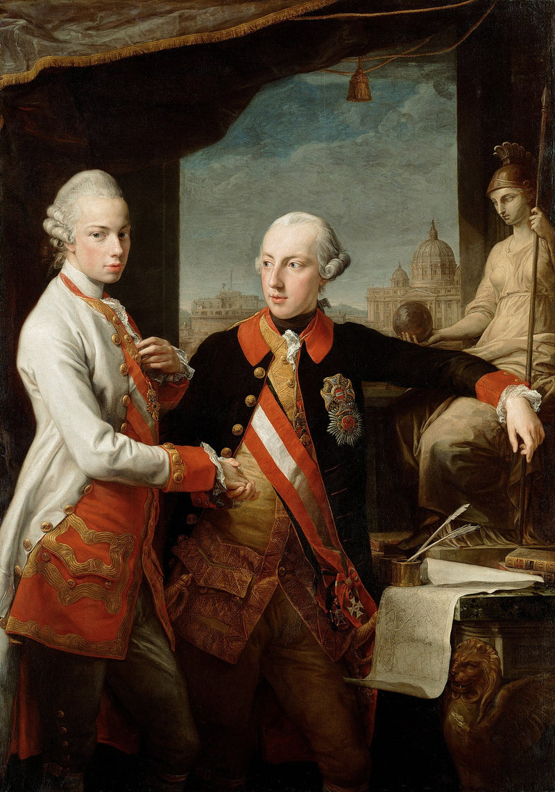 Emperor Joseph II with Grand Duke Pietro Leopoldo of Tuscany - Pompeo Batoni