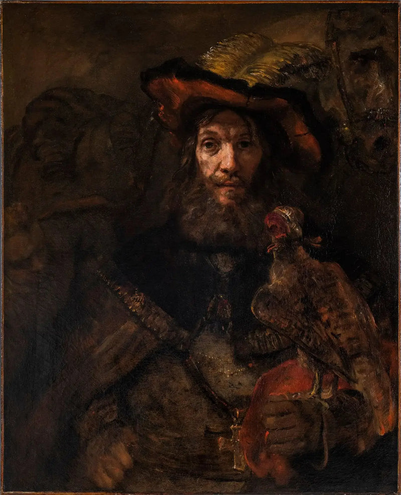 The Man with the Falcon (possibly Saint Bavo) - Rembrandt
