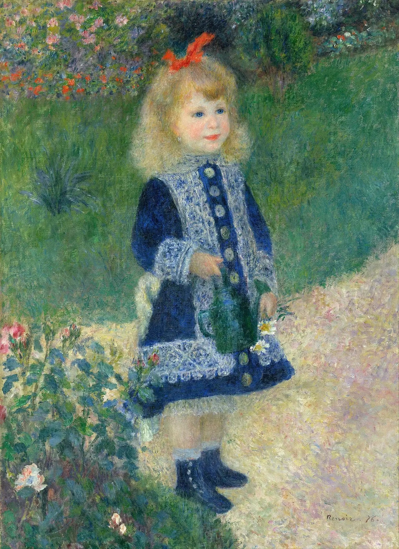 Reproduction du tableau « La Petite Fille à l'arrosoir - Pierre-Auguste Renoir » par Alpha Reproduction en peinture à l’huile