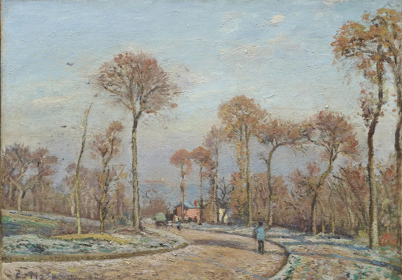 The Road to Versailles, Louveciennes: Morning Frost - Camille Pissarro