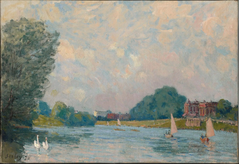 The Thames at Hampton Court - Alfred Sisley