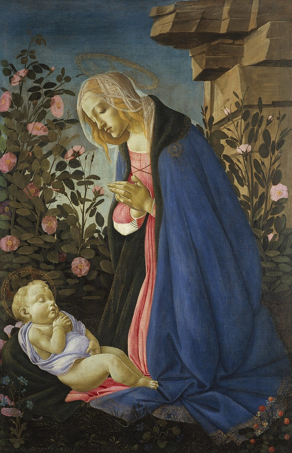 The Virgin Adoring the Sleeping Child Jesus - Sandro Botticelli