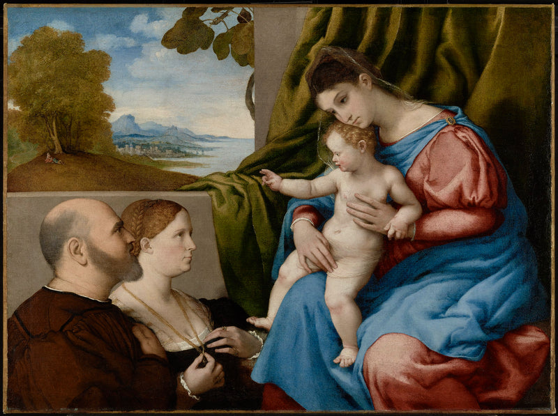 The Virgin and Child with Two Donors - Lorenzo Lotto