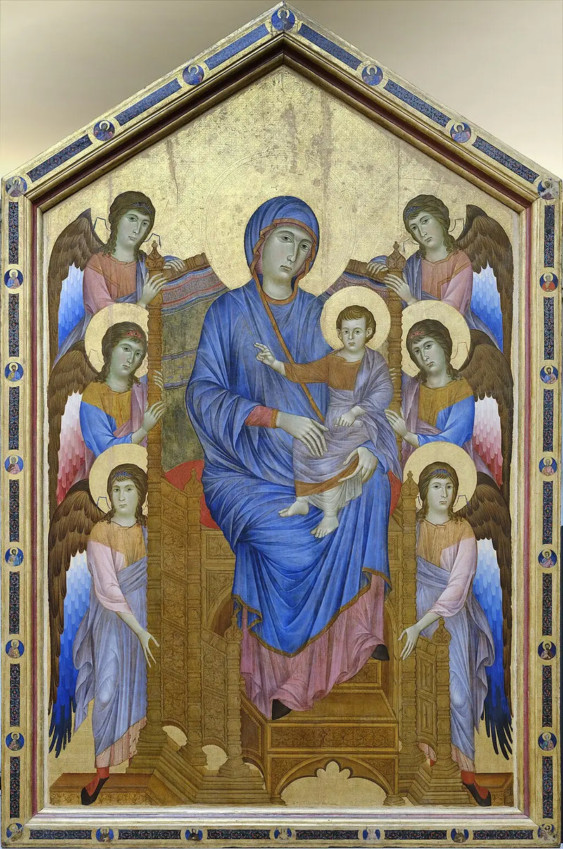 The Virgin and Child in Majesty surrounded by six angels - Cimabue