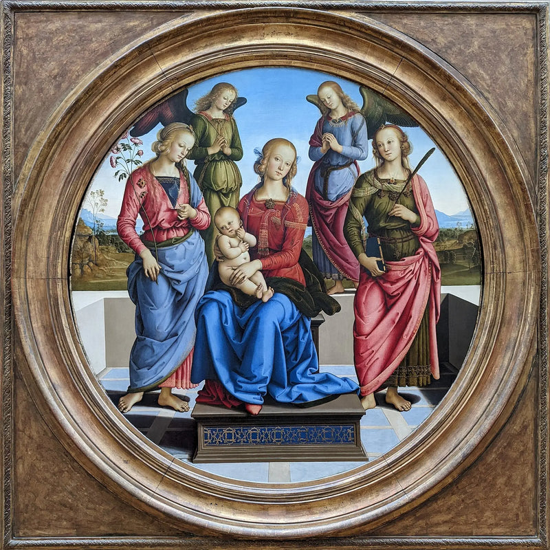The Virgin and Child surrounded by two angels, Saint Rose and Saint Catherine - Pietro Perugino