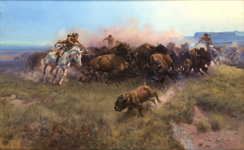 The Bison Hunt [No. 39] - Charles Marion Russell