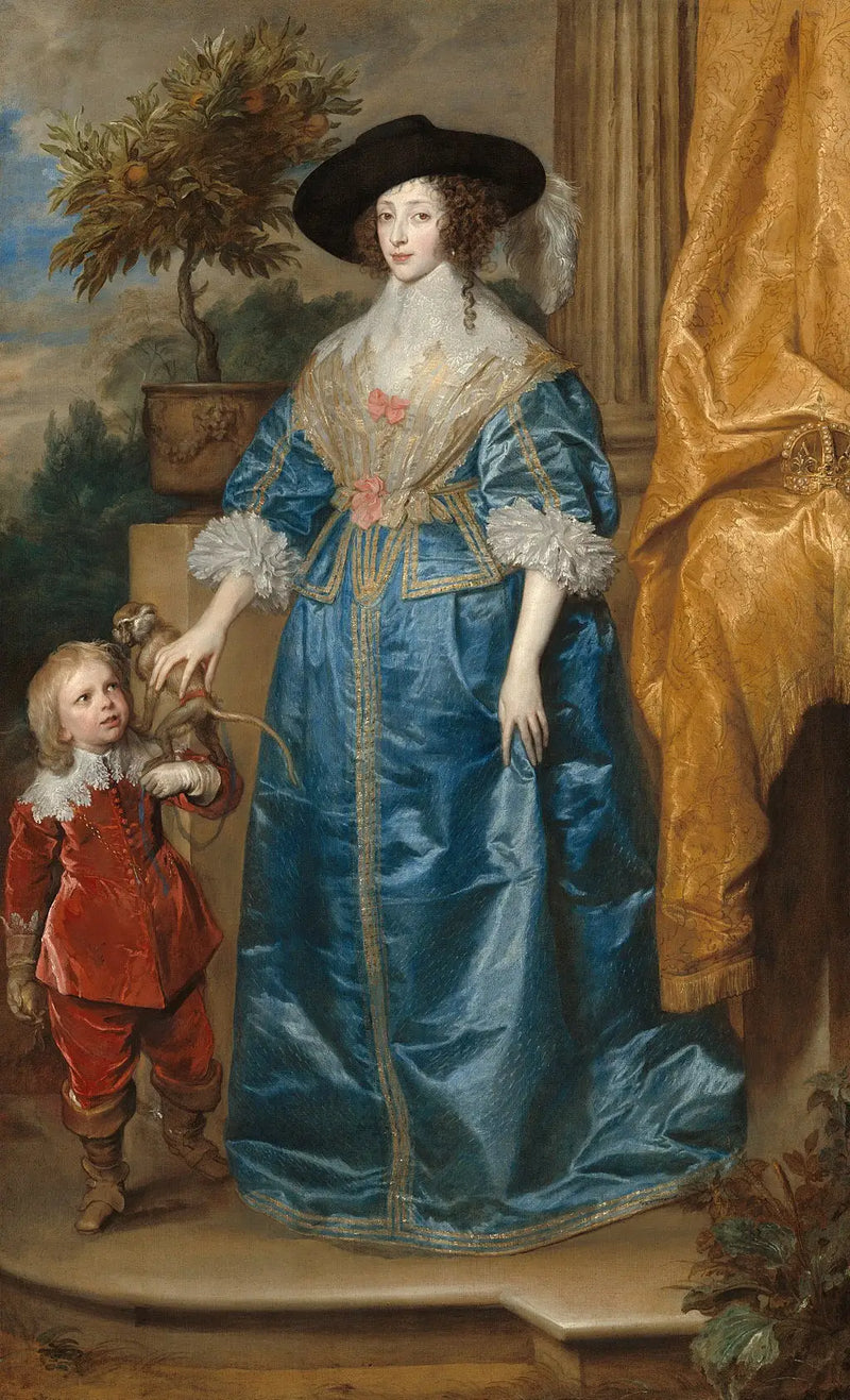 Queen Henriette Marie and her son, Sir Jeffrey Hudson - Antoine van Dyck