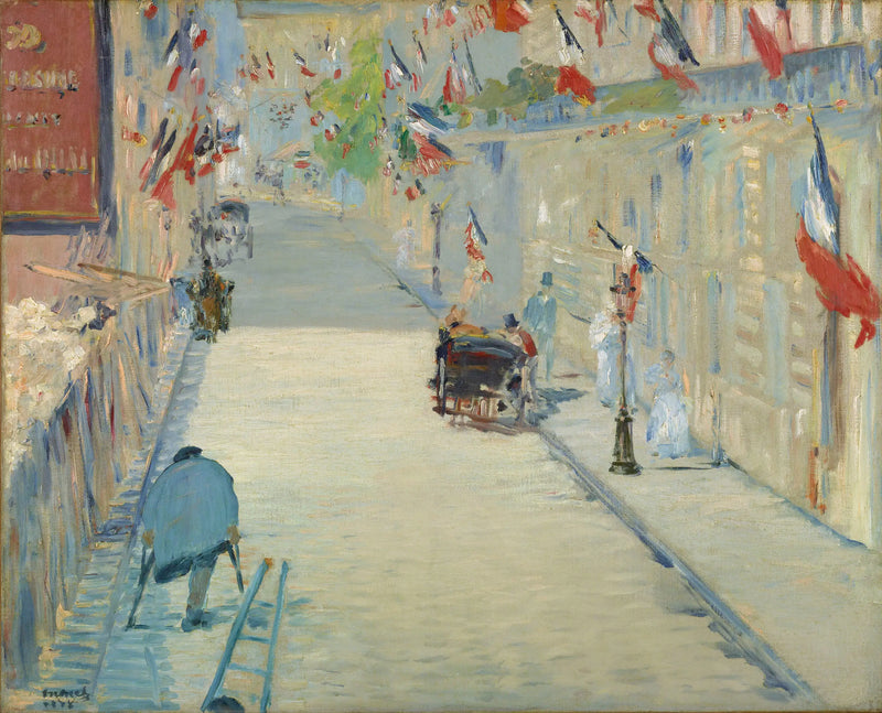 The Mosnier Street with Flags - Édouard Manet