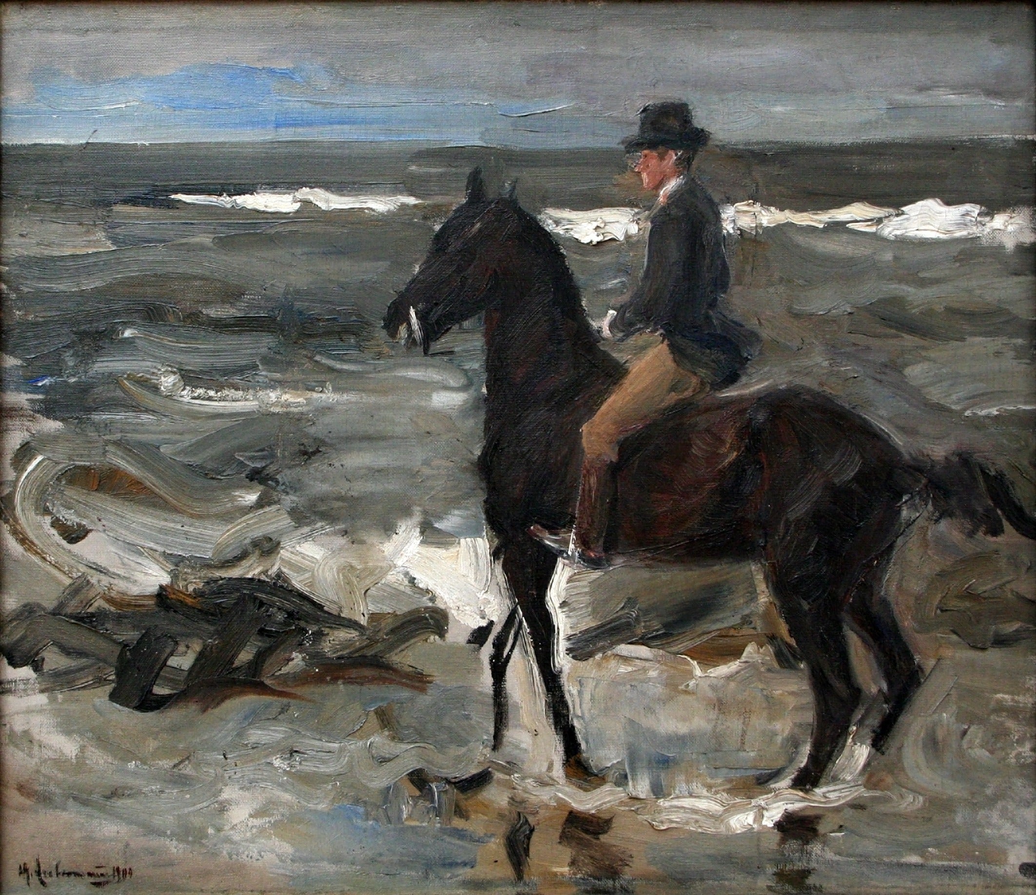 The Horseman on the Beach - Max Liebermann